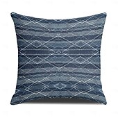 cheap Vintage Style-Vintage Decorative Toss Pillows Cover 1PC Geometric Soft Square Couch Cushion Case Pillowcase for Bedroom Livingroom Sofa Chair Blue