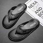 preiswerte Kleidungs-Sandalen-Braune Casual Flip Flops für Herren mit strukturiertem Fußbett und verstellbarem Riemen – bequeme Outdoor-Sandalen für Sommer und Strand