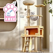 cheap Cat Trees-70 Inches Cat Tree/Cat Tree House and Towers for Large Cat/Cat Climbing Tree with Cat Condo/Cat Tree Scratching Post/Multi-Level Large Cat Tree