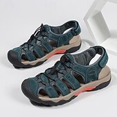voordelige Buitensandalen-Heren outdoor wandelsandalen - ademend gesloten teenontwerp, verstelbare vetersluitingen, antislipzool, comfortabele zomerschoenen voor trekking en kamperen