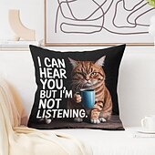 billige &quot;Quotes&amp;Saying Style&quot;-morsomt dyr dekorativt kasteputetrekk 1 stk myk firkantet sofa putetrekk putetrekk for soverom stue sofa stol