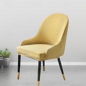 abordables Funda para silla de comedor-Funda de silla de comedor suave, funda de sillón con reposabrazos extraíble, resistente a la suciedad, con respaldo curvo, funda de silla de maquillaje o de ocio para revestir la habitación, el bar,