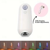 billige sensor nattlys-led smart bevegelsessensor nattlys 8 farger usb oppladbart toalettsetelys for hjemme soverom gang wc belysning dekorasjon 1/2 stk