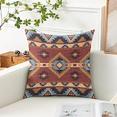 abordables Style Vintage-Housse de coussin décoratif vintage sud-ouest 1PC coussin carré en doux pour canapé housse de coussin pour chambre salon chaise