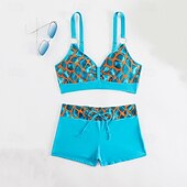 abordables Maillots une pièce et tankinis-Femme Tankini Maillot De Bain Deux Pièces Col en V Dos ouvert Maillots de Bain Maillots de Bain Noir Rose Claire Respirable Séchage rapide Poids Léger Sans Manches - Natation Surf Plage Eté Printemps