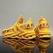 economico Scarpe da Corsa per Uomini-Per uomo Sneakers Tessitura Volante Confortevole Antiscivolo Mocassino Nero Bianco Giallo