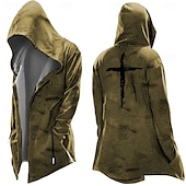 cheap Men&#039;s Lace Up Hoodie-Men&#039;s Knights Templar Graphic Prints Hoodie Hoodies Sweatshirt Hoodie Long Sleeve Hooded Sweatshirt Hooded Streetwear 3D Print Sports &amp; Outdoor Daily Going out Black Yellow Pocket Print Fall &amp; Winter