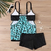 billiga One Pieces &amp; Tankinis-Dam Tankini Tvådelad baddräkt Brottarrygg Badkläder Blommig Badkläder Svart Blå Andningsfunktion Snabb tork Lättvikt Ärmlös - Simmning Surfing Strand Sommar Vår