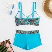 abordables Maillots une pièce et tankinis-Femme Tankini Maillot De Bain Deux Pièces Col en V Dos ouvert Maillots de Bain Maillots de Bain Noir Rose Claire Respirable Séchage rapide Poids Léger Sans Manches - Natation Surf Plage Eté Printemps