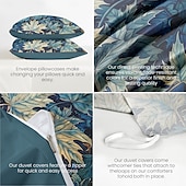 baratos 100% algodão-conjunto de capa de edredom botânica profunda - inclui capa de edredom e fronhas - design rico inspirado em plantas - tecido macio e confortável - perfeito para decoração elegante de quarto