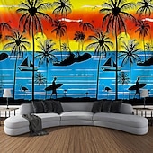 Χαμηλού Κόστους Ταπισερί Ωκεανικής Παραλίας-Καλοκαιρινές Φοινικιές Κρεμαστή Ταπισερί Τέχνης Τοίχου Μεγάλη Ταπισερί Μωσαϊκό Διακόσμηση Φωτογραφίας Φόντο Κουβέρτα Κουρτίνα Σπίτι Υπνοδωμάτιο Σαλονάκι Διακόσμηση