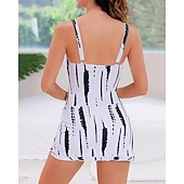 abordables Maillots une pièce et tankinis-Femme Maillot de bain 1 pièce V Profond Maillots de Bain Maillots de Bain Blanche Respirable Séchage rapide Poids Léger Sans Manches - Natation Surf Plage Eté Printemps