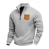 preiswerte Einfache Sweatshirts-Herren Kapuzenpullover mit Reißverschluss Schwarz Weiß Braun Hellgrau Dunkelgray V Ausschnitt Bedruckt Brautkleider schlicht Bekleidung Kapuzenpullover Sweatshirts