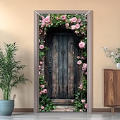 baratos Tampas da porta-Decorações de Porta Florais Capas de Porta Tapeçaria Rústica Cortina de Porta Decoração Fundo Indoor/Outdoor Banner de Porta para a Porta da Frente Casa de Campo