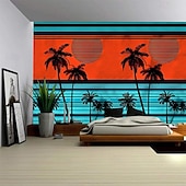 Χαμηλού Κόστους Ταπισερί Ωκεανικής Παραλίας-Καλοκαιρινές Φοινικιές Κρεμαστή Ταπισερί Τέχνης Τοίχου Μεγάλη Ταπισερί Μωσαϊκό Διακόσμηση Φωτογραφίας Φόντο Κουβέρτα Κουρτίνα Σπίτι Υπνοδωμάτιο Σαλονάκι Διακόσμηση