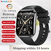cheap Smartwatch-696 MT67 Smart Watch 1.96 inch Smartwatch Fitness Running Watch Bluetooth ECG+PPG Pedometer Call Reminder Compatible with Android iOS Women Men Long Standby Waterproof Media Control IP 67 40mm Watch