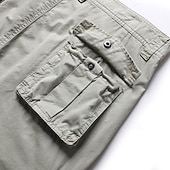 cheap Classic-Men's Capri Cargo Shorts Cargo Shorts Shorts Hiking Shorts Buttons Multi Pocket Plain Comfort Soft Knee Length Casual Daily Outdoor Fashion Streetwear Khaki Micro-elastic