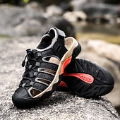 voordelige Buitensandalen-Heren outdoor wandelsandalen - ademend gesloten teenontwerp, verstelbare vetersluitingen, antislipzool, comfortabele zomerschoenen voor trekking en kamperen