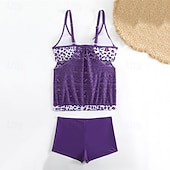 billiga One Pieces &amp; Tankinis-Dam Baddräkt Brottarrygg Badkläder Leopardtryck Badkläder Svart Rodnande Rosa Andningsfunktion Snabb tork Lättvikt Ärmlös - Simmning Surfing Strand Sommar Vår Plusstorlekar