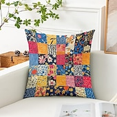 baratos Estilo Vintage-Capa de Almofadas Decorativas Floral 1PC Capa quadrada macia para Sofá Quarto Sala de Estar