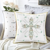 cheap Vintage Style-Vintage Decorative Toss Pillows Cover 1PC Vintage Ethiopian Cross Print Soft Square Couch Cushion Case Pillowcase for Bedroom Livingroom Sofa Chair