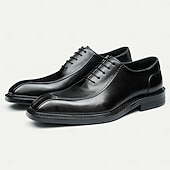 cheap Classic Dress Shoes-Men's Premium Cowhide Leather Oxford Shoes - Formal Business Dress Footwear with Hand-Stitched Detailing, Ideal for Weddings, Office and Formal Events