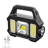 abordables Lampes de travail-1 lampe de poche portative COB haute luminosité pour l&#039;extérieur, projecteur multifonctionnel pour camping solaire, utilisation en extérieur