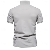 ieftine Polo de elit pentru bărbați-Bărbați Polo tricotat Polo de afaceri Oficial Muncă Răsfrânt Manșon scurt Geometric Nasturi Vară Negru Alb Albastru piscină Gri Polo tricotat