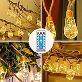 economico Striscie luci ad energia solare-luci solari da campeggio all&#039;aperto con telecomando – luci fatate impermeabili da 7 m e 16 LED per decorazioni da terrazza, vacanze, matrimoni, feste, giardini e balconi