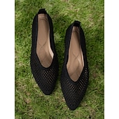 baratos Sapatilhas de mulher-sapatilhas femininas bege slip-on fly-knit com design de malha respirável, sola leve e ajuste confortável para uso casual de verão e roupas diárias