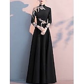 cheap Floor Length-A-Line Mother of the Bride Dress Elegant Simple High Neck Floor Length Stretch Fabric Long Sleeve with Pleats Appliques 2025 free custom size