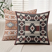 abordables Style Vintage-Housse de coussin décoratif vintage sud-ouest 1PC coussin carré en doux pour canapé housse de coussin pour chambre salon chaise