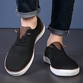 cheap Men&#039;s Sneakers-Men&#039;s Lightweight Barefoot Shoes Knit Sneakers - Breathable Casual Shoes with Lace-Up Design for Walking, Travel and Daily Wear