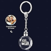levne Pro ženy-Personalizovaný 3D krystalový klíčenka s fotografií nejlepší dárek pro maminku - Laserem vyrytý obrázkový krystalový klíč ideální na svatby památky nebo dárky k výročí