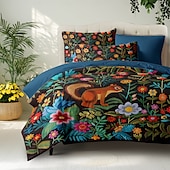 economico 100% cotone-set copripiumino con animali della foresta - include copripiumino e federe - design ispirato alla natura con creature del bosco - tessuto morbido e confortevole - perfetto per l&#039;arredamento accogliente della camera da letto