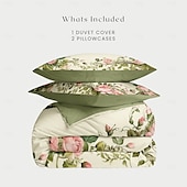 baratos 100% algodão-Conjunto de capa de edredom com padrão floral, conjunto de edredom estampado, conjuntos de cama de algodão com fronha envelope, decoração de quarto, capa de edredom king queen