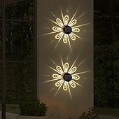 abordables Aplique de pared para exterior-Lámpara de pared LED solar con 7 cambios de color para escaleras de terraza, patio, canal, iluminación decorativa para exteriores, lámpara solar impermeable para paisaje, 2 piezas