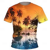 preiswerte Jungen 3D Vision &amp; Geometrie-Jungen 3D Graphic Kokosnussbaum T-Shirt Kurzarm Sommer Frühling Modisch Basic kinderkleidung 4-12 Jahre Rundhalsausschnitt Outdoor Casual Täglich Regular Fit