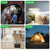 cheap Cabinet Light-1pc LED Closet Lights - Motion Sensor Under Cabinet USB Rechargeable Night Lamp, Dimmable Indoor Lighting for Kitchen, Wardrobe &amp; Stairs 80/120/160 LEDs