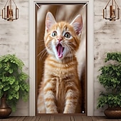 cheap Door Covers-Cute Cats Door Decorations Door Covers Animal Hide and Seek Door Tapestry Door Curtain Decoration Backdrop Indoor/Outdoor Door Banner for Front Door Farmhouse Peekaboo