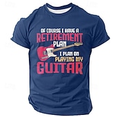 ieftine Tricouri amuzante pentru bărbați-Bărbați Amuzant Chitară Tricou Manșon scurt Tricou Tipărire 3D Stil Nautic Cămașă Modă Zilnic Stradă Zilnic Negru Albastru piscină Trifoi Vară Primăvară Îmbrăcăminte S M L XL XXL XXXL