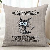 cheap Quotes&amp;Saying Style-Funny Cat Decorative Toss Pillows Cover 1PC Soft Square Couch Cushion Case Pillowcase for Bedroom Livingroom Sofa Chair