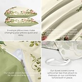 baratos 100% algodão-Conjunto de capa de edredom com padrão floral, conjunto de edredom estampado, conjuntos de cama de algodão com fronha envelope, decoração de quarto, capa de edredom king queen