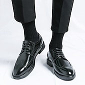 preiswerte Formell-Herren-Oxford-Schuhe im Brogue-Stil mit Flügelkappe aus Kunstleder – klassisches Schnürdesign für formelle Anlässe, Business und Hochzeiten