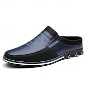 abordables Sabots et mules-Homme Sabots et mules Cuir PU Confortable Antidérapantes Mocassins Noir Bleu Marron