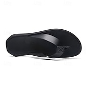 preiswerte Kleidungs-Sandalen-Braune Flip-Flops aus Kunstleder für Herren - lässige Sommersandalen mit offener Spitze und bequemer Sohle für Strand und Alltag