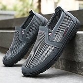 levne Pánské tenisky-pánské nazouváky pro volný čas se vzorem houndstooth - prodyšné lehké mokasíny pro každodenní nošení a cestování