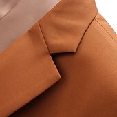 cheap Men&#039;s Blazers-Men&#039;s Set Blazer Business Cocktail Party Wedding Party 2 Piece Fashion Casual Spring &amp;  Fall Polyester Solid Color Buttons Pocket Comfortable Single Breasted Blazer Dark Yellow Black White Yellow
