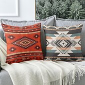 abordables Style Vintage-Housse de coussin décoratif vintage sud-ouest 1PC coussin carré en doux pour canapé housse de coussin pour chambre salon chaise