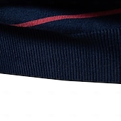 preiswerte Herren Elite Hoodies &amp; Sweatshirts-Herren Pullover Gerippt Stricken Normale Oberteile Farbblock Gestreift Rundhalsausschnitt Strickware Täglich Outdoor Urlaub Bekleidung Frühling Herbst Wein Marineblau S M L